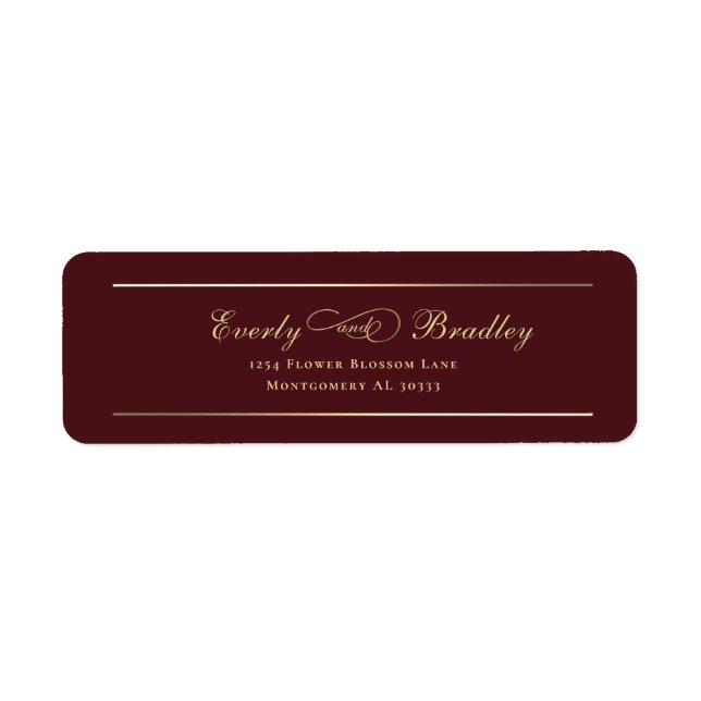 Minimal Dark Red Background Gold Elegant Return (Front)