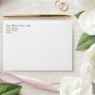 Minimal Deco White Wedding Envelopes