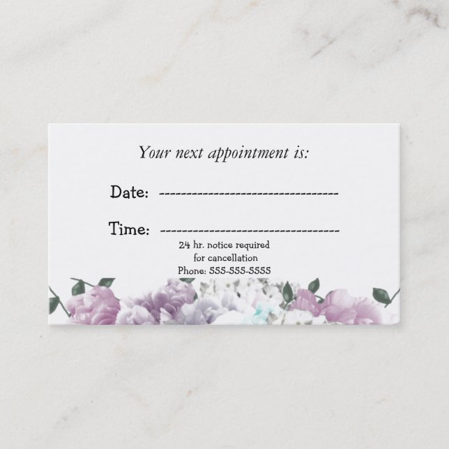 Minimal Delicate Floral Medical Appointment Card (Front)