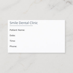 Minimal Dental Appointment Card One Line