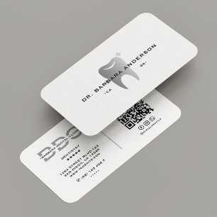 Minimal Dental Dentist Orthodontist White Business Card