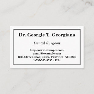 Minimal Dental Surgeon Business Card