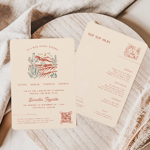 Minimal Desert Fiesta   Bachelorette Weekend Invitation