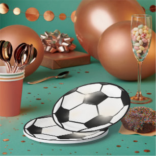 Minimal Design Soccer Football Ball Paper Plate