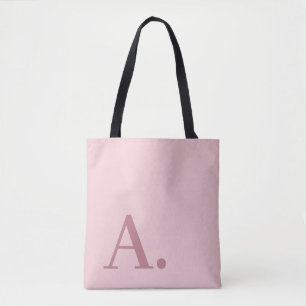 Minimal Design with Huge Modern Monogram Rose Gold Tote Bag