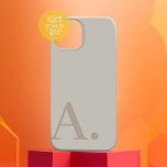 Minimal Design with Huge Monogram - Neutral Colour Case-Mate iPhone 14 Pro Case<br><div class="desc">Neutral colours with a modern serif font for your monogram or other text. The background colour and text can be changed if you click on the advanced colour area. If your art still needs to be adjusted, click on the Customise This button. This will take you to a design area...</div>