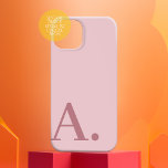 Minimal Design with Huge Monogram - Rose Pink Case-Mate iPhone 14 Case<br><div class="desc">Neutral pink and rose gold colours with a modern serif font for your monogram or other text. The background colour and text can be changed if you click on the advanced colour area. If your art still needs to be adjusted, click on the Customise This button. This will take you...</div>