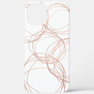 Minimal Designer Scribble Logo in Rose Gold iPhone 12 Pro Max Case