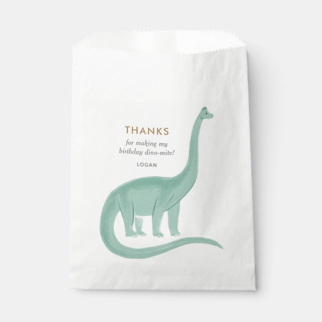 Minimal Dinosaur Birthday Party Favour Bags (Front)