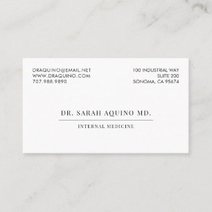 Minimal Doctor Physician Business & Appointment Card