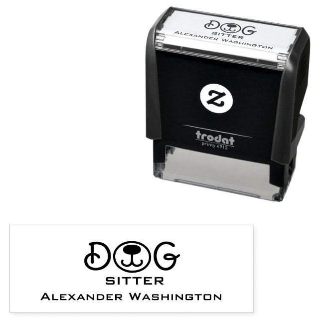 Minimal Dog Sitter Walker Business  Self-inking Stamp (In Situ)