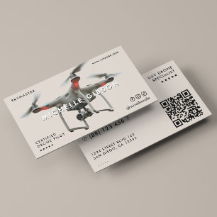 Minimal Drone Pilot UAV Operator Beige Sand Business Card
