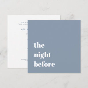 Minimal Dusty Blue Typography Wedding Rehearsal Invitation