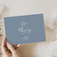 Minimal Dusty Blue Wedding Menu Choice Reply
