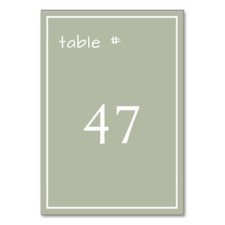 Minimal Dusty Green Casual Handwriting Table Number