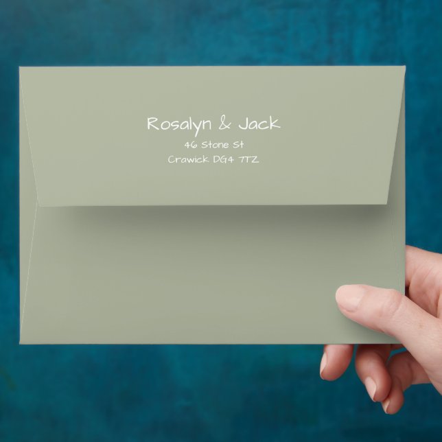 Minimal Dusty Green White Casual Handwriting Envelope (Hand)