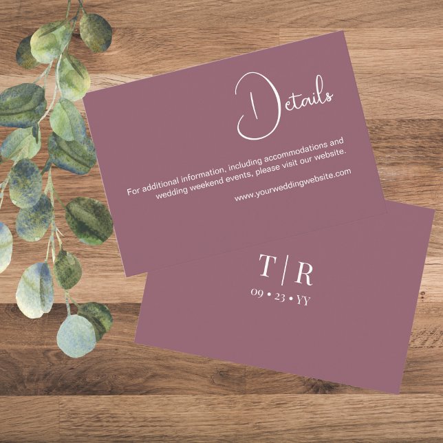 Minimal Dusty Pink Wedding Details Enclosure Card (Creator Uploaded)
