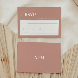 Minimal Dusty Pink Wedding RSVP Card