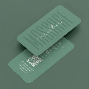 Minimal Dusty Teal Massage Physical Therapist Business Card