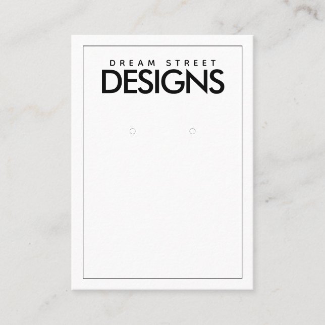 Minimal Earring Display Card (Front)