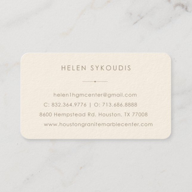 Minimal Earthy Neutral Modern Business Card (Back)