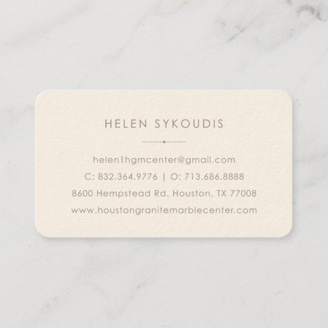 Minimal Earthy Neutral Modern Business Card (Back)