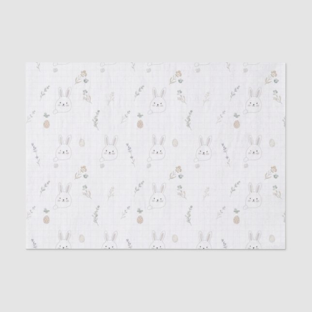 Minimal Easter Bunny Pastel Spring Pattern (2) Tissue Paper (Front)