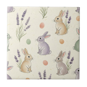 Minimal Easter Bunny Pastel Spring Pattern Tile