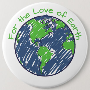 Minimal Eco For the Love of Earth Day Gift 6 Cm Round Badge