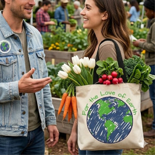 Minimal Eco For the Love of Earth Day Gift Tote Bag