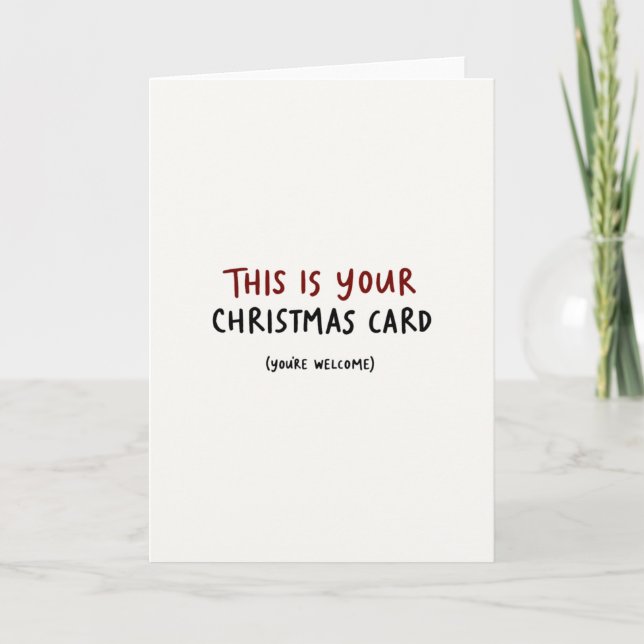 Minimal Effort Christmas Card Funny Simple Holiday (Front)