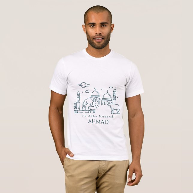 Minimal Eid al Adha Line Art Animal T-Shirt (Front Full)