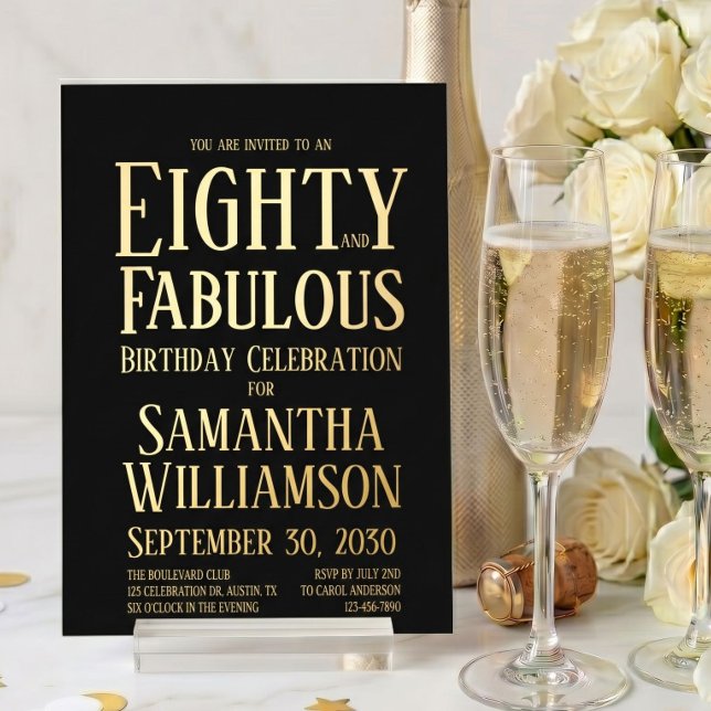 Minimal Eighty and Fabulous Gold 80th Birthday  (Creator Uploaded)