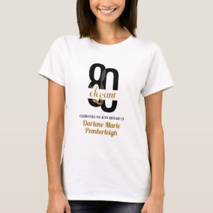 Minimal Eighty & Elegant Black Gold 80th Birthday T-Shirt