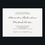 Minimal Elegance | Black and White Wedding Invitation<br><div class="desc">This minimalist style features elegant modern typography in black and white.</div>