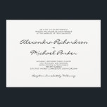 Minimal Elegance | Black and White Wedding Invitation<br><div class="desc">This minimalist style features elegant modern typography in black and white.</div>