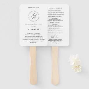 Minimal Elegance Simple Black and White Wedding Hand Fan