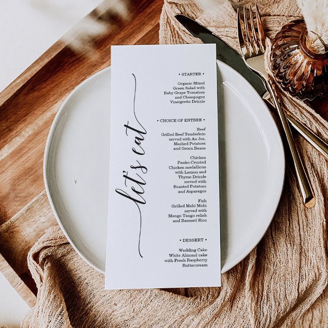 Minimal Elegance Wedding Bridal Shower Menu (Creator Uploaded)