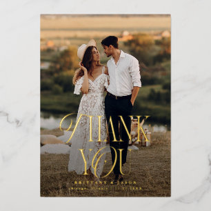 Minimal Elegance Wedding Photo Thank You Card