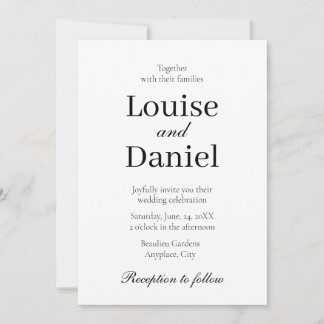 Minimal, Elegant and Simple Personalised Wedding Invitation