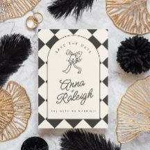 Minimal Elegant Black and White Save The Date