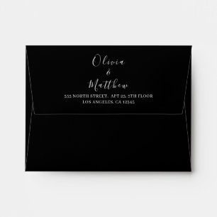 Minimal Elegant Black Classic Wedding Envelope