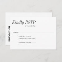 Minimal Elegant Black White Classic Wedding QR
