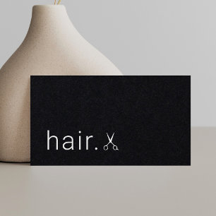 Minimal Elegant Black White Hairstylist Business Card
