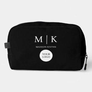 Minimal & Elegant Black & White  Logo Business Dopp Kit