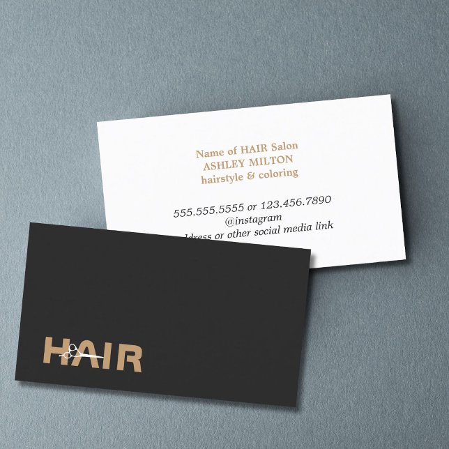 Minimal Elegant Black White Scissors Hairstylist Business Card (Creator Uploaded)