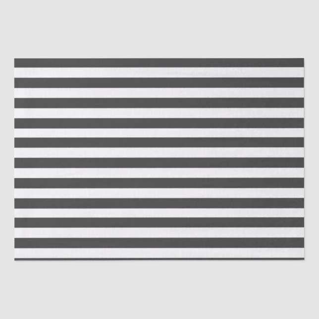 Minimal Elegant Black White Stripes Tissue Paper (Front)