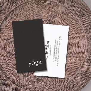 Minimal Elegant Black White Yoga Instructor Business Card