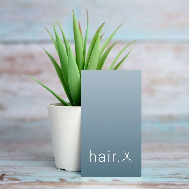 Minimal Elegant Blue White Scissors Hairstylist Business Card (Creator Uploaded)