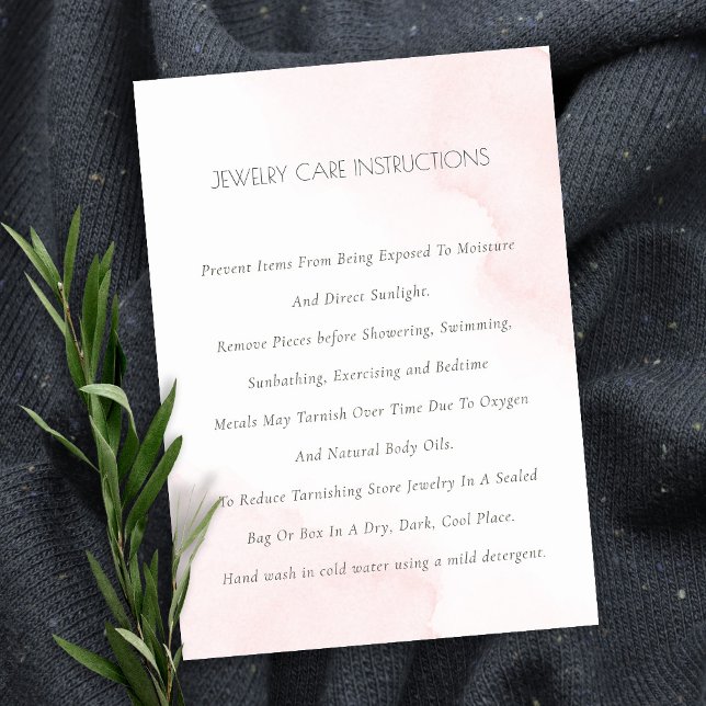 Minimal Elegant Blush Pink Watercolor Jewellery Ca Business Card (Creator Uploaded)
